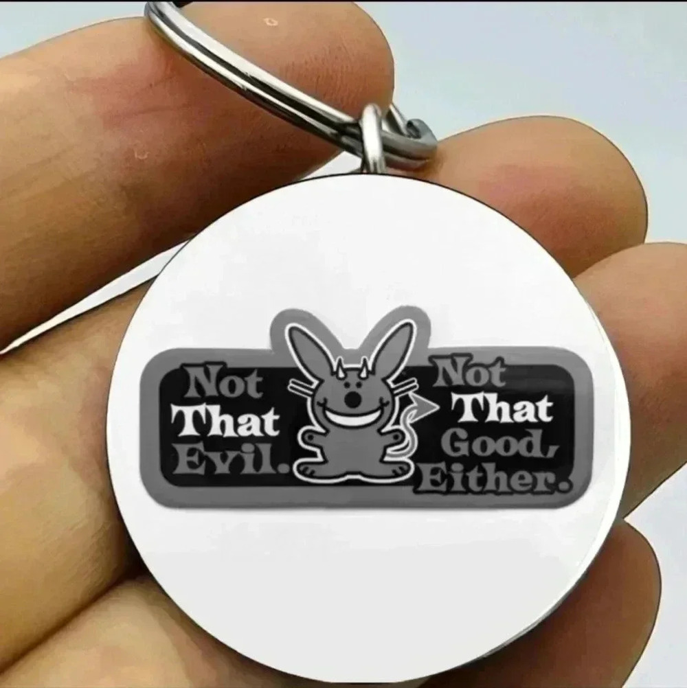 Rabbit not that evil not that good either keychain